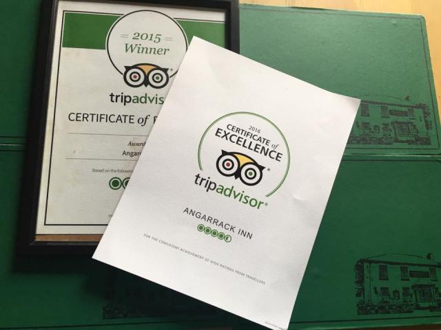 Delighted to have been awarded a Certificate of Excellence for the second year running | Angarrack Inn